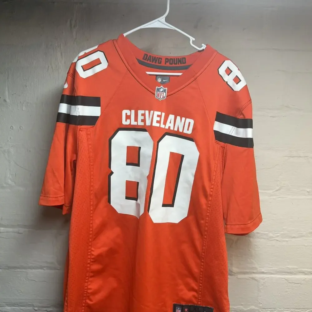 Nike NFL Cleveland Browns On Field Jarvis Landry 80 Orange Dawg Pound Jersey XL